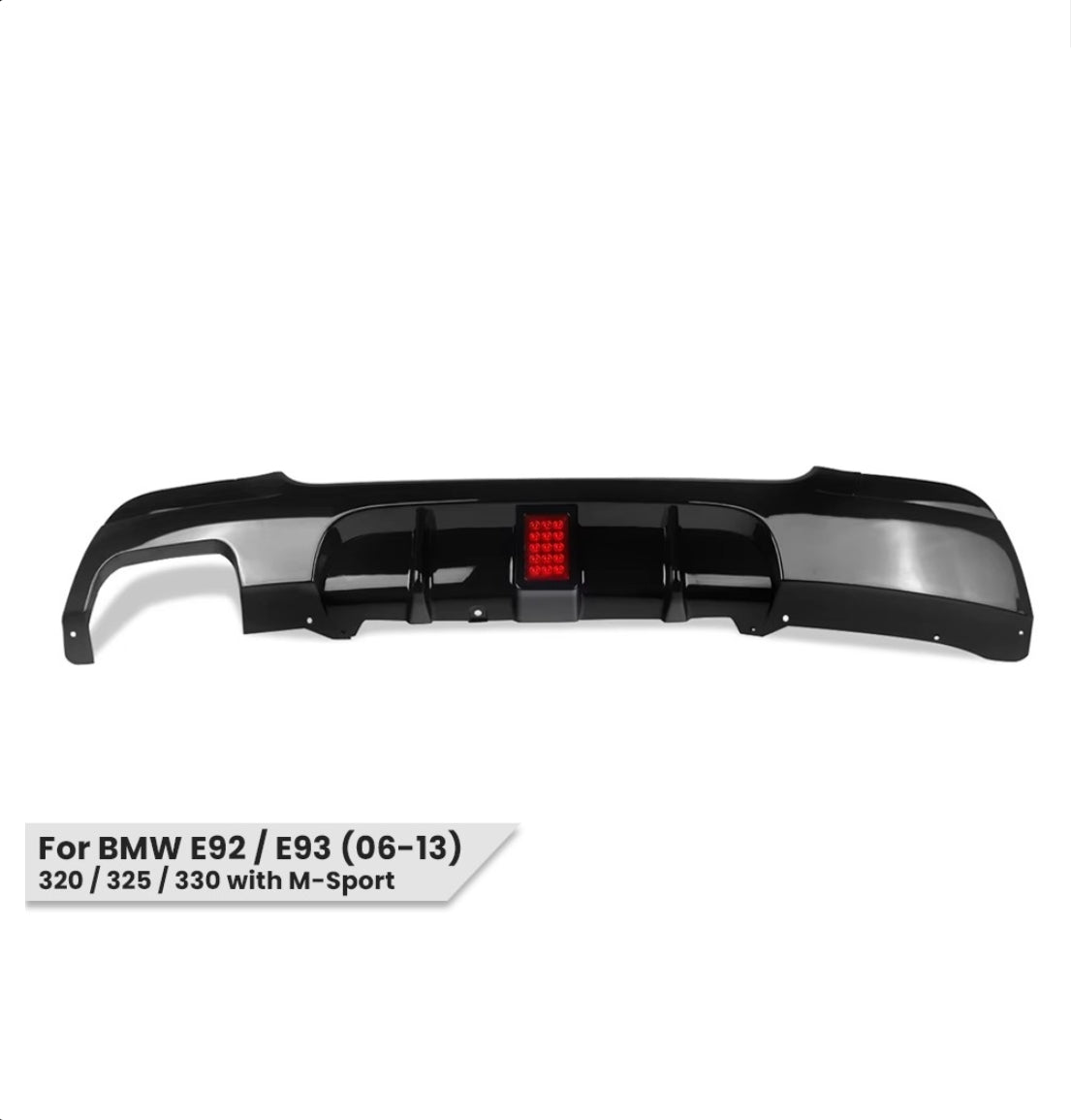 Performance difuzors ar LED gaismas joslu BMW E90 / E91 (320 / 325 / 330), spīdīgi melns