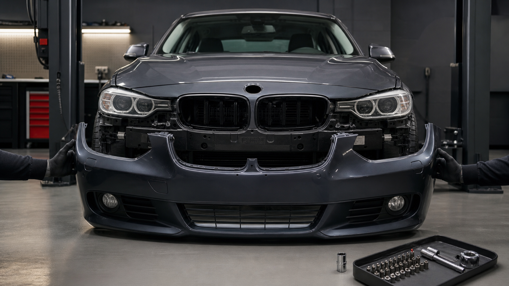 Kā noņemt BMW F30 priekšējo bamperi