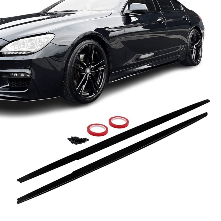 WR sānu sliekšņu uzliku komplekts BMW F06 Gran Coupe , spīdīgi melns