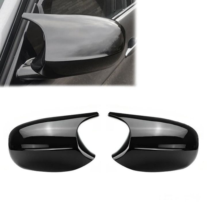 M stila V2 spoguļu vāciņu komplekts priekš BMW E81 / E82 / E87 / E88, spīdīgi melns