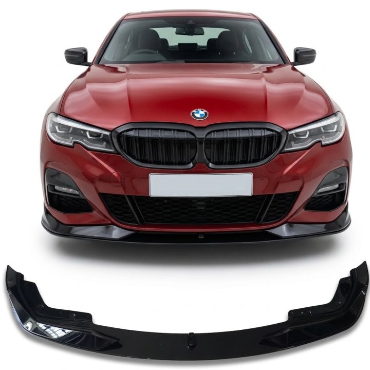 AC stila priekšējā bufera spoileris BMW G20 / G21 PRE-LCI (18-22), spīdīgi melns