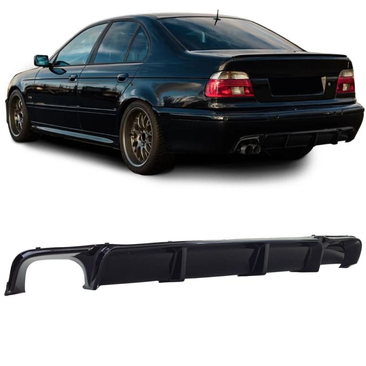 WR Rear bumper Diffuser for BMW E39 with M-Pack, glossy black