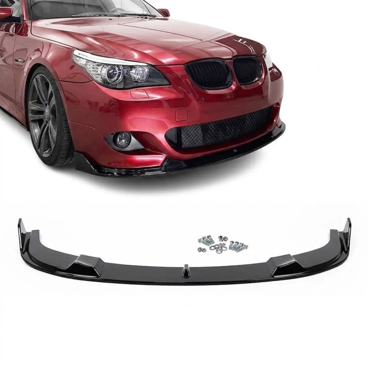 HM stila priekšējā bampera spliteris BMW E60/E61 ar M-Tech buferi, ĪPAŠI IZTURĪGA VERSIJA