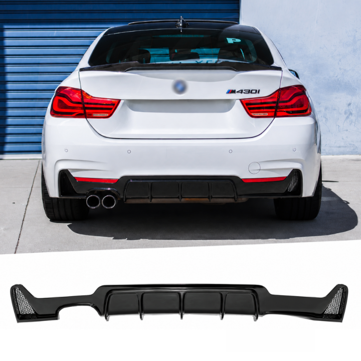 Performance rear bumper Diffuser for BMW F32 / F33 / F36 M-Pack, glossy black