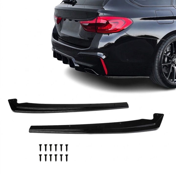 Aizmugurējā bufera sānu uzlikas, komplekts BMW G30, G31 / F10, F11, spīdīgi melns