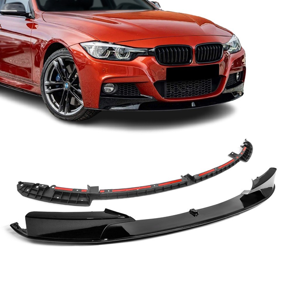 Performance Front bumper Lip for BMW F30 / F31, glossy black [EXTRA-STRONG VERSION]