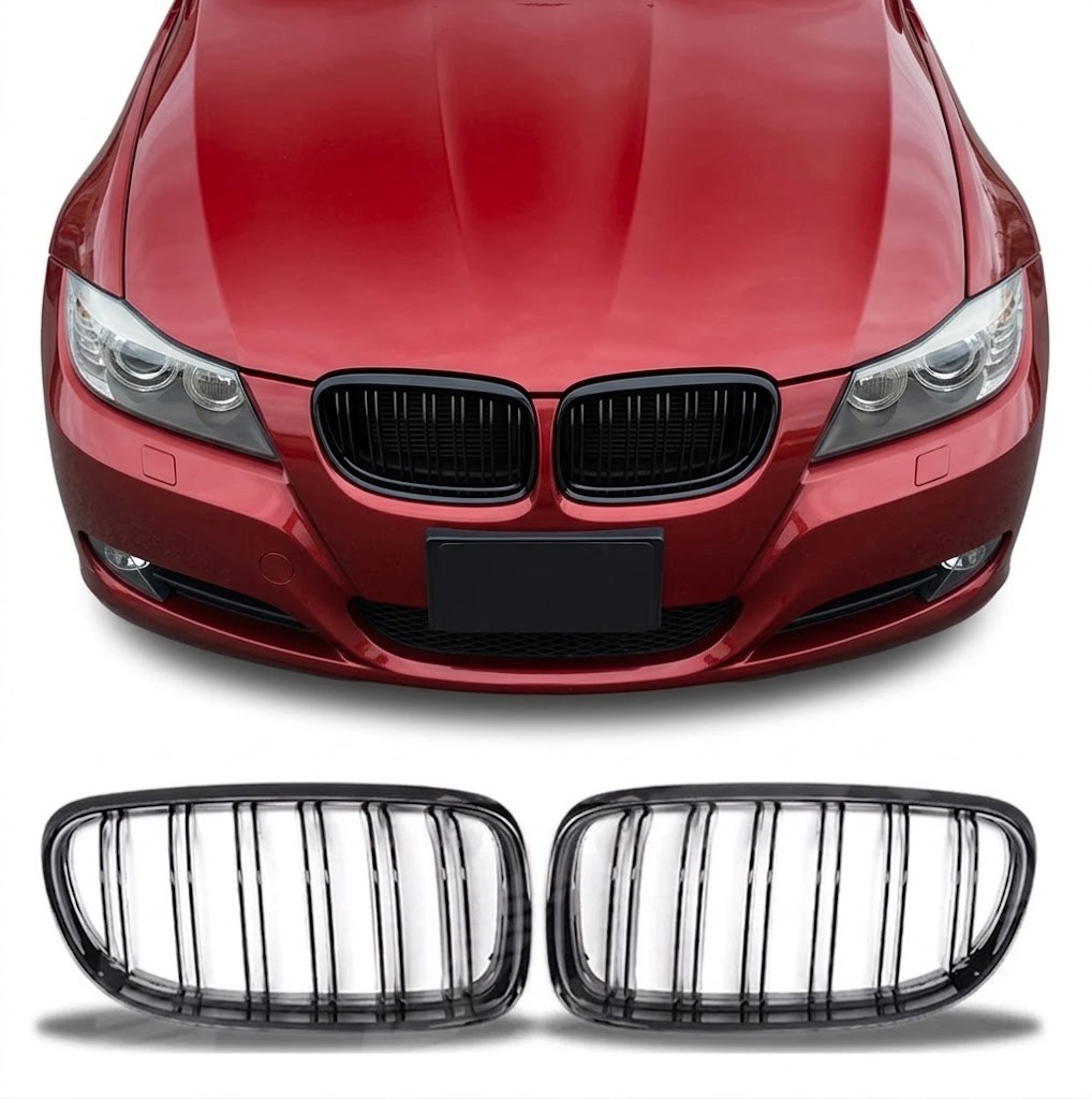 Set of Performance kidney Grille for BMW E90 / E91 LCI (08-11), glossy black