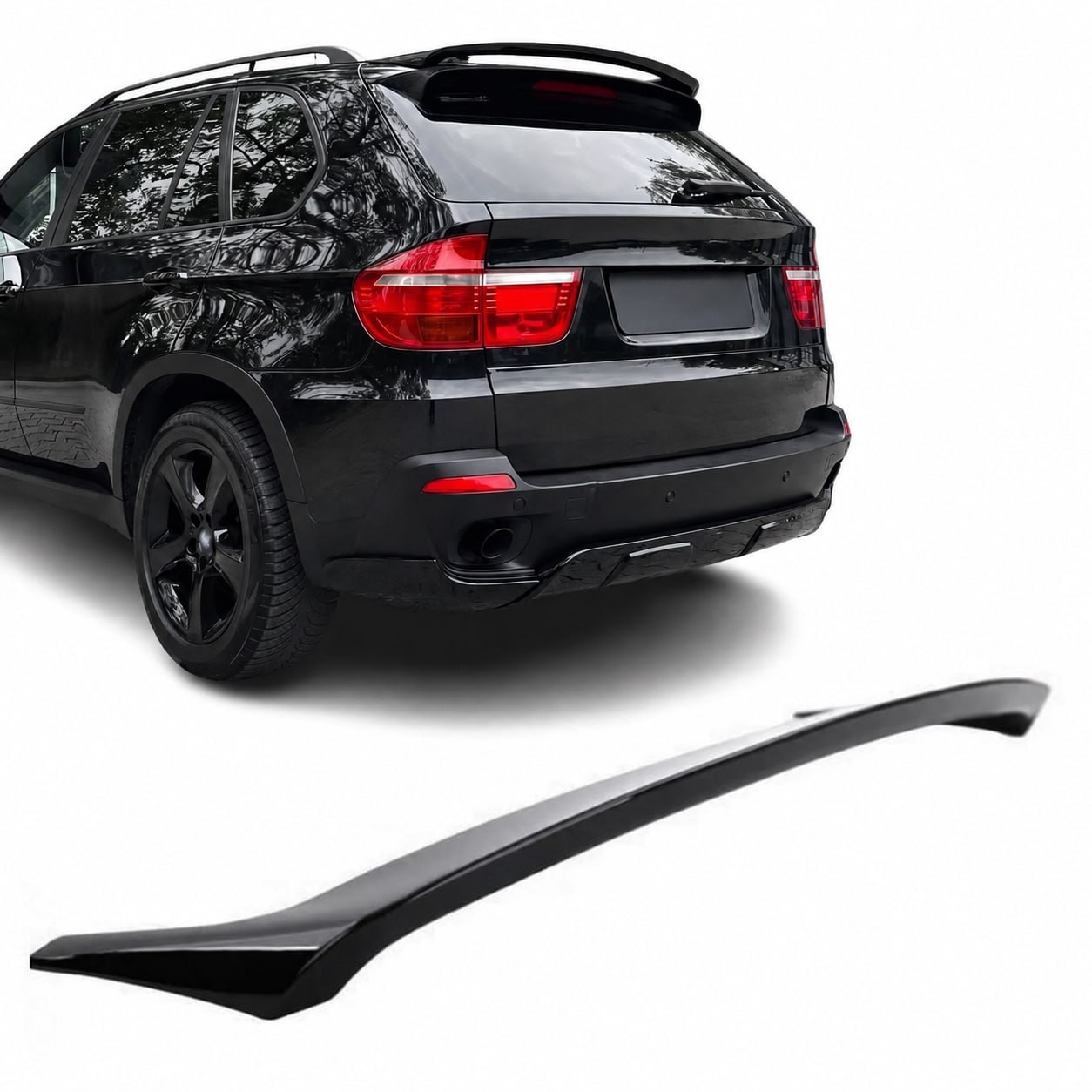 HM stila jumta spoileris BMW E70 X5 (07-14), spīdīgi melns