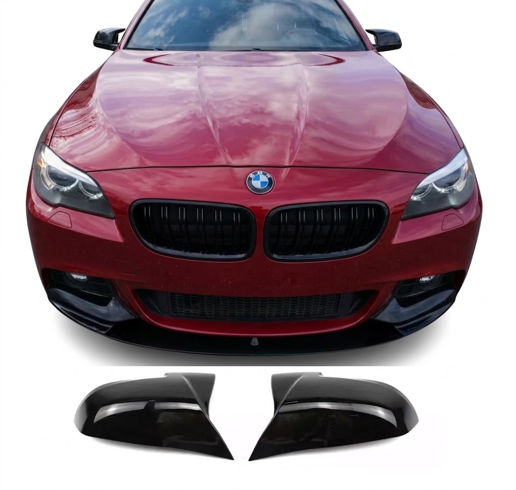 M stila spoguļu vāciņu komplekts BMW F10, F11, F06, F07, F12, F13 LCI, spīdīgi melns