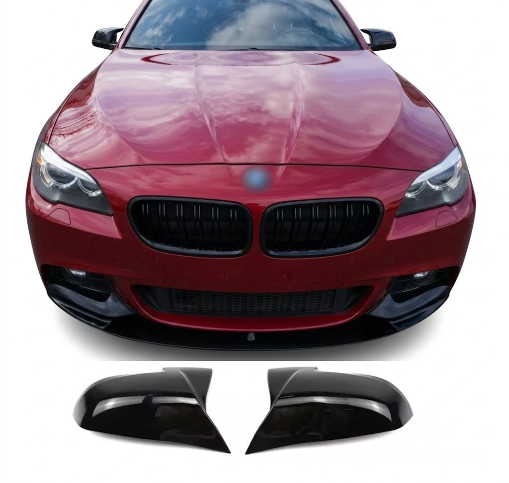 M style mirror caps set for BMW F10, F11, F06, F07, F12, F13 LCI, glossy black