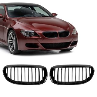Priekšējo restu komplekts priekš BMW E63 / E64, spīdīgi melns — 1