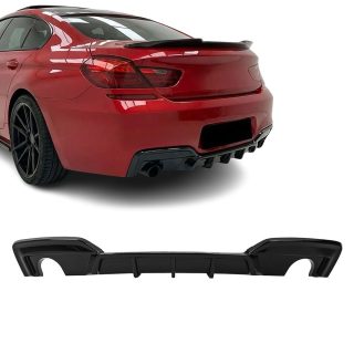 WR aizmugurējā bufera difuzors BMW F06 / F12 / F13 (640i / 640d) M-Pack, spīdīgi melns — 3