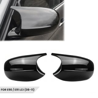 M stila V2 spoguļu vāciņu komplekts BMW E90 / E91 LCI (09-11), spīdīgi melns — 1