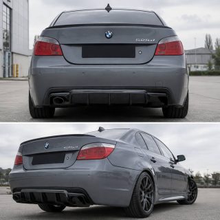 WR Rear Bumper Diffuser for BMW E60 / E61 with M-Pack, glossy black — 5