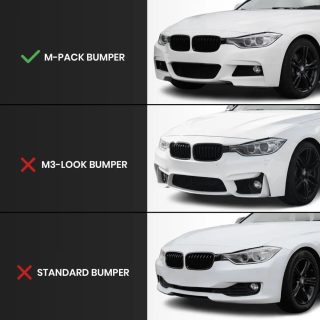 Performance Front bumper Lip for BMW F30 / F31, glossy black [EXTRA-STRONG VERSION] — 5