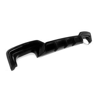 WR aizmugurējā bufera difuzors priekš BMW F06 / F12 / F13 M-Pack (ar ovālu 2x2 izplūdi), spīdīgi melns — 1