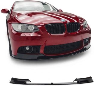 Front bumper Lip Spoiler for BMW E90 / E91 with M3 style bumper, glossy black — 1