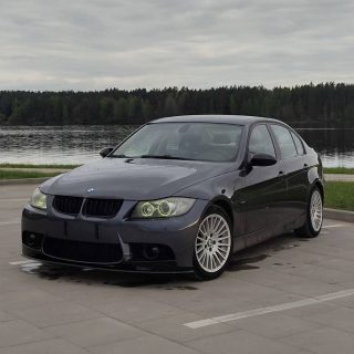 Front bumper Lip Spoiler for BMW E90 / E91 with M3 style bumper, glossy black — 5