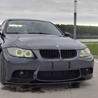 Front bumper Lip Spoiler for BMW E90 / E91 with M3 style bumper, glossy black — 7