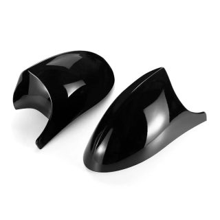 M style Mirror Caps set for BMW E81 / E82 / E87 / E88, glossy black — 2