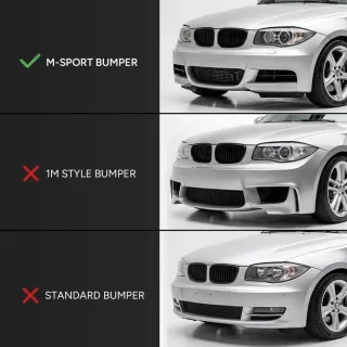 WR priekšējā bufera spoileris BMW E82/E88 ar M-Sport, spīdīgi melna — 3