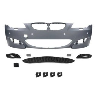 M5 iedvesmots priekšējais buferis BMW E60 / E61 PRE-LCI (03-07) ar 24 mm PDC caurumiem — 3